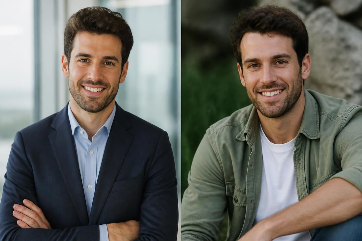 Professional vs casual AI photos
