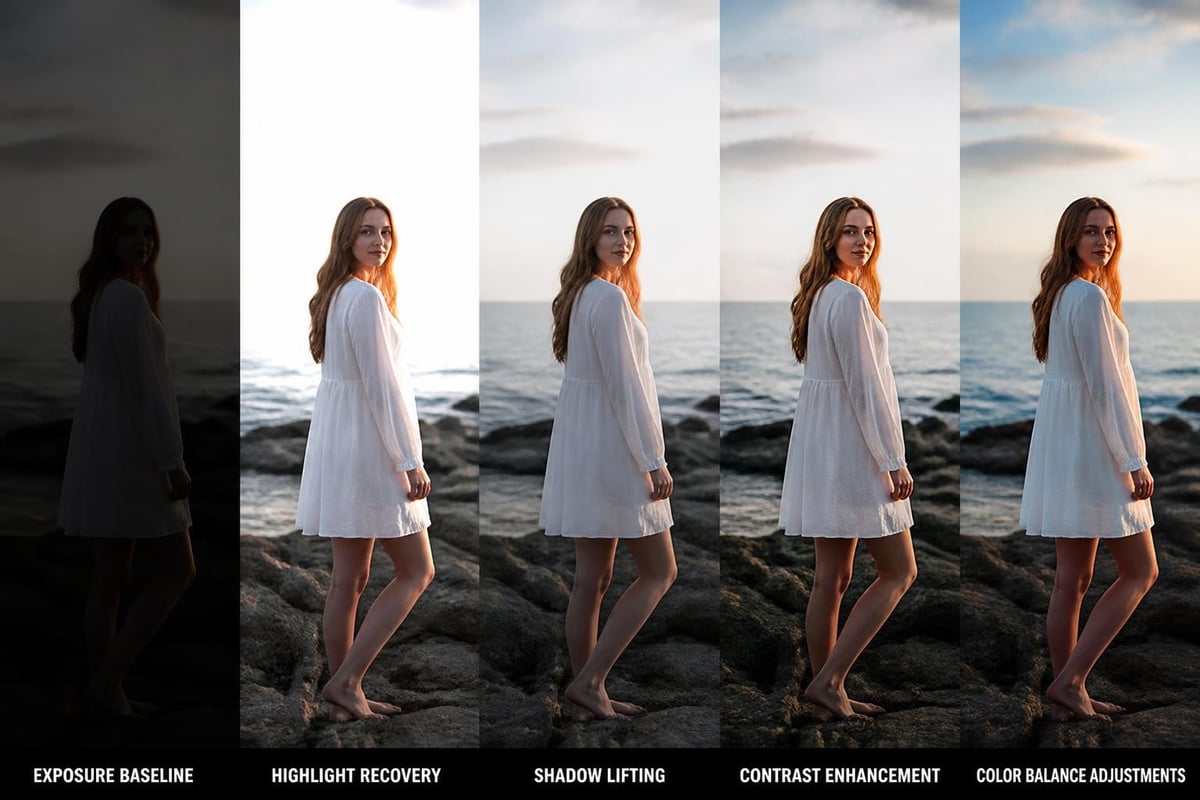 Lighting adjustment workflow