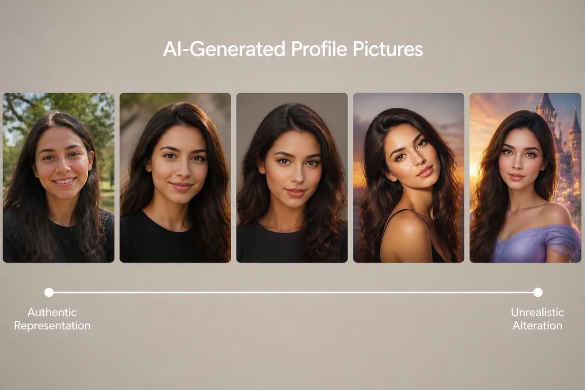 Authenticity spectrum in AI photos
