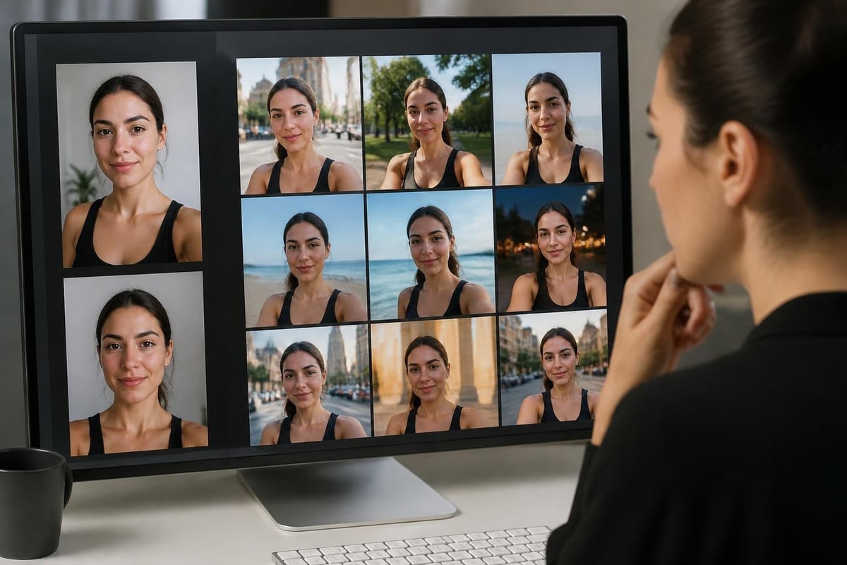 Comparing generated photos to reference images